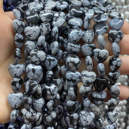 Smooth Heart Shape Beads 10mm/15mm Quartz/Jasper/Agate/Crystal