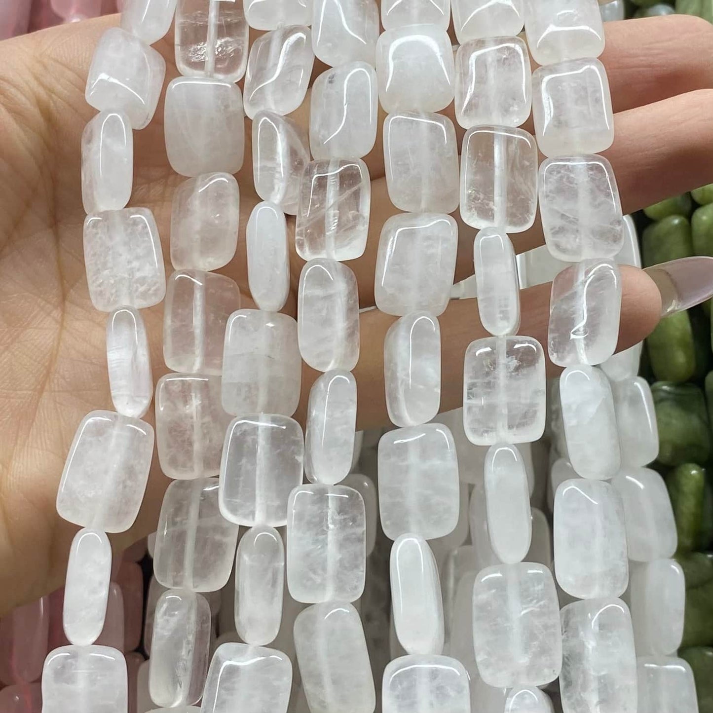 Smooth Rectangle Beads 10x14mm Quartz/Jasper/Agate/Crystal