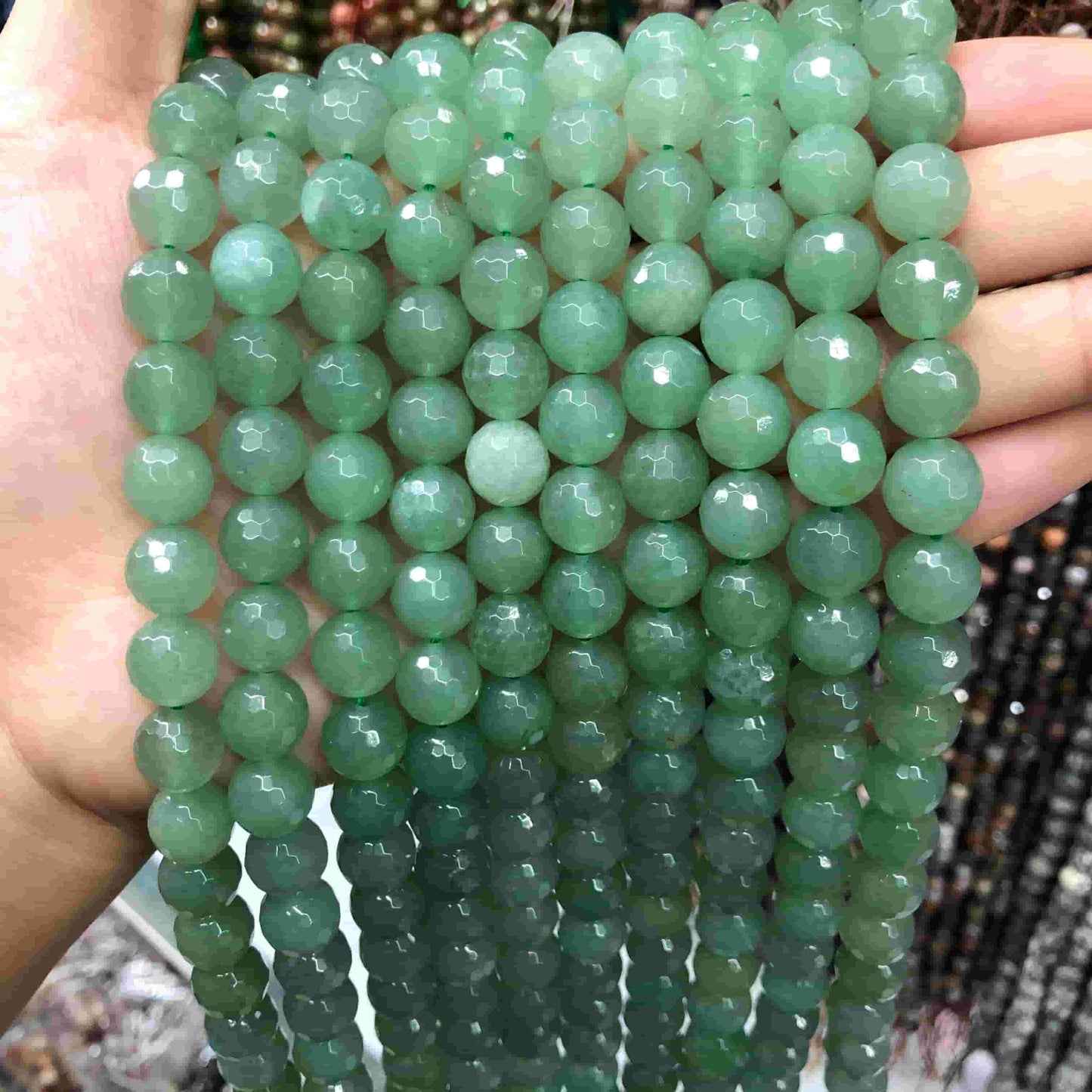 Round Faceted Beads Crystal/Quartz/Jasper/Agate 6mm 8mm 10mm