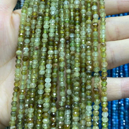 Faceted Rondelle Beads 2x3mm 3x4mm Gemstone/Quartz/Jasper/Agate