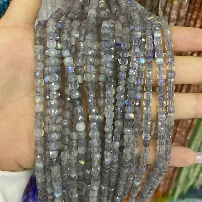 Cube Shape Labradorite Beads