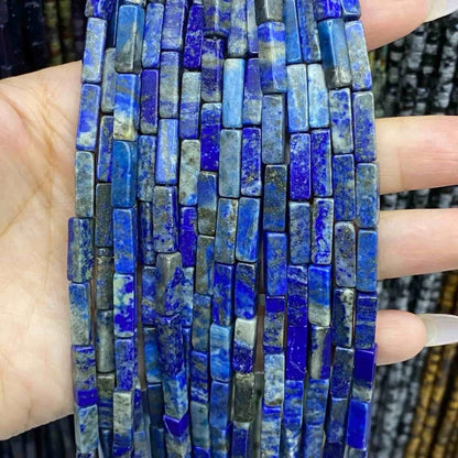 Tube Shape Lapis Beads