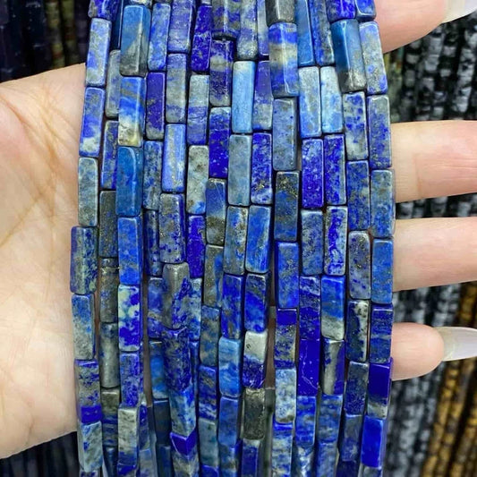 Tube Shape Lapis Beads