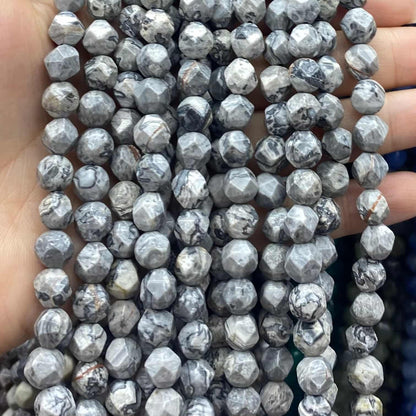 Diamond Faceted Beads 6mm/8mm/10mm Quartz/Jasper/Agate/Crystal