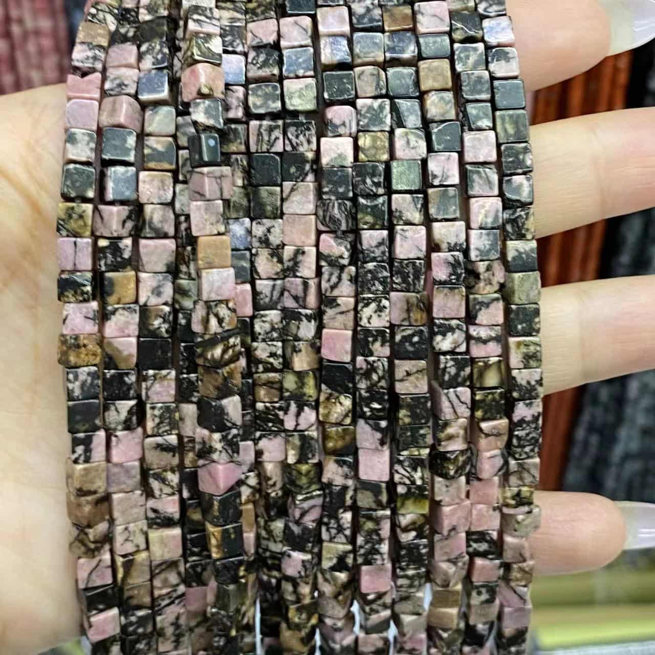 Square Cube Beads 4x4mm Quartz/Jasper/Agate/Crystal