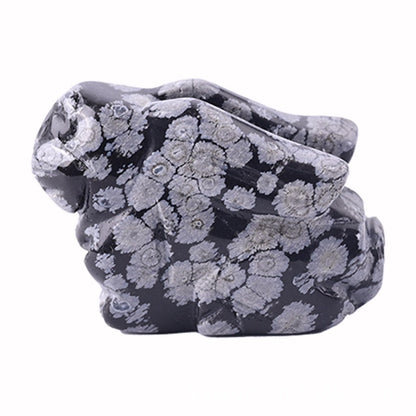 Rabbit Statue Hand Carved Animal Figurine