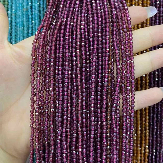 Garnet Tiny Faceted Round Beads 2mm 3mm 4mm