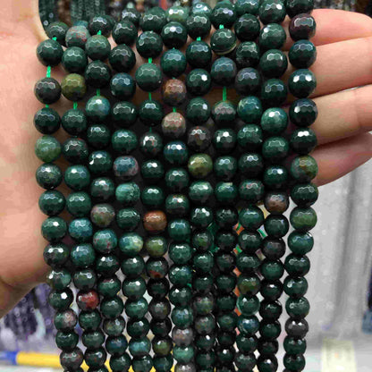 Round Faceted Beads Crystal/Quartz/Jasper/Agate 6mm 8mm 10mm