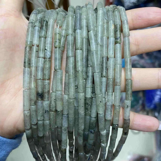 Tube Shape Labradorite Beads