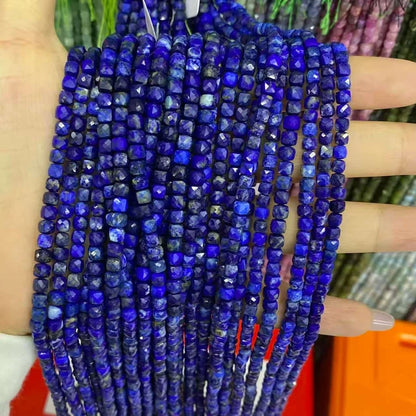 Cube Shape Lapis Beads