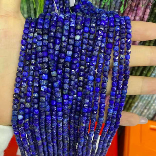 Cube Shape Lapis Beads