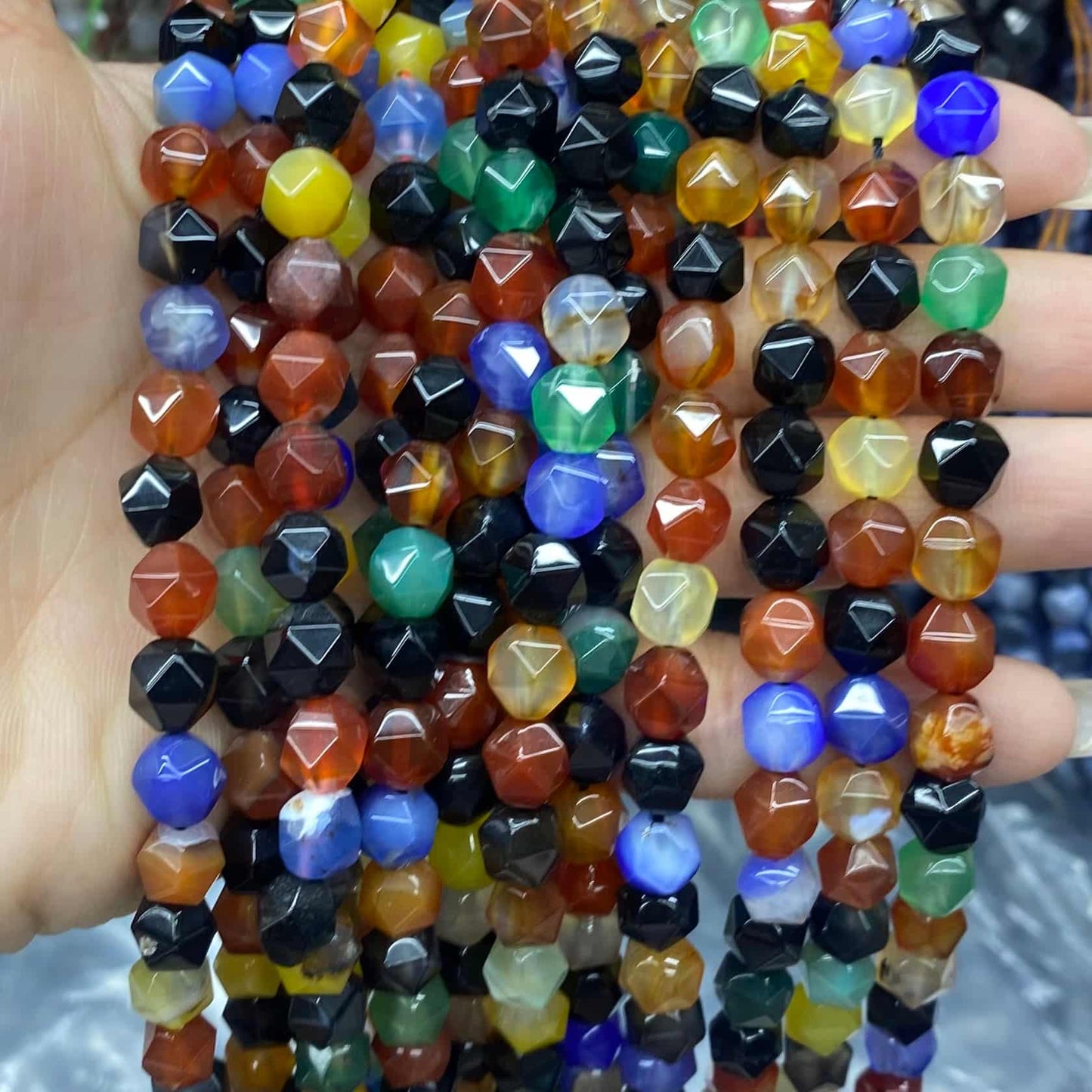 Diamond Faceted Beads 6mm/8mm/10mm Quartz/Jasper/Agate/Crystal