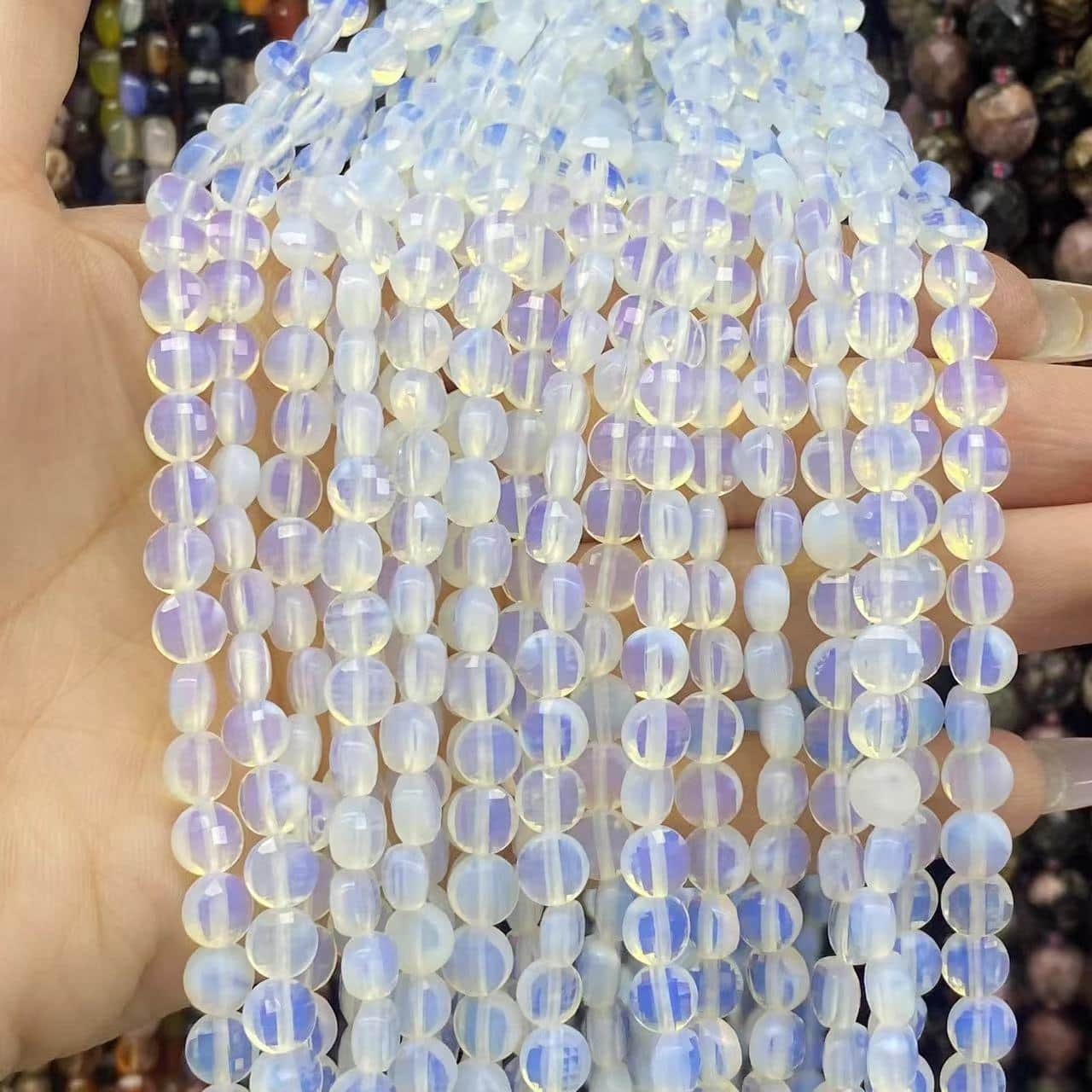 Faceted Cion Beads 6x6mm Quartz/Jasper/Agate/Crystal