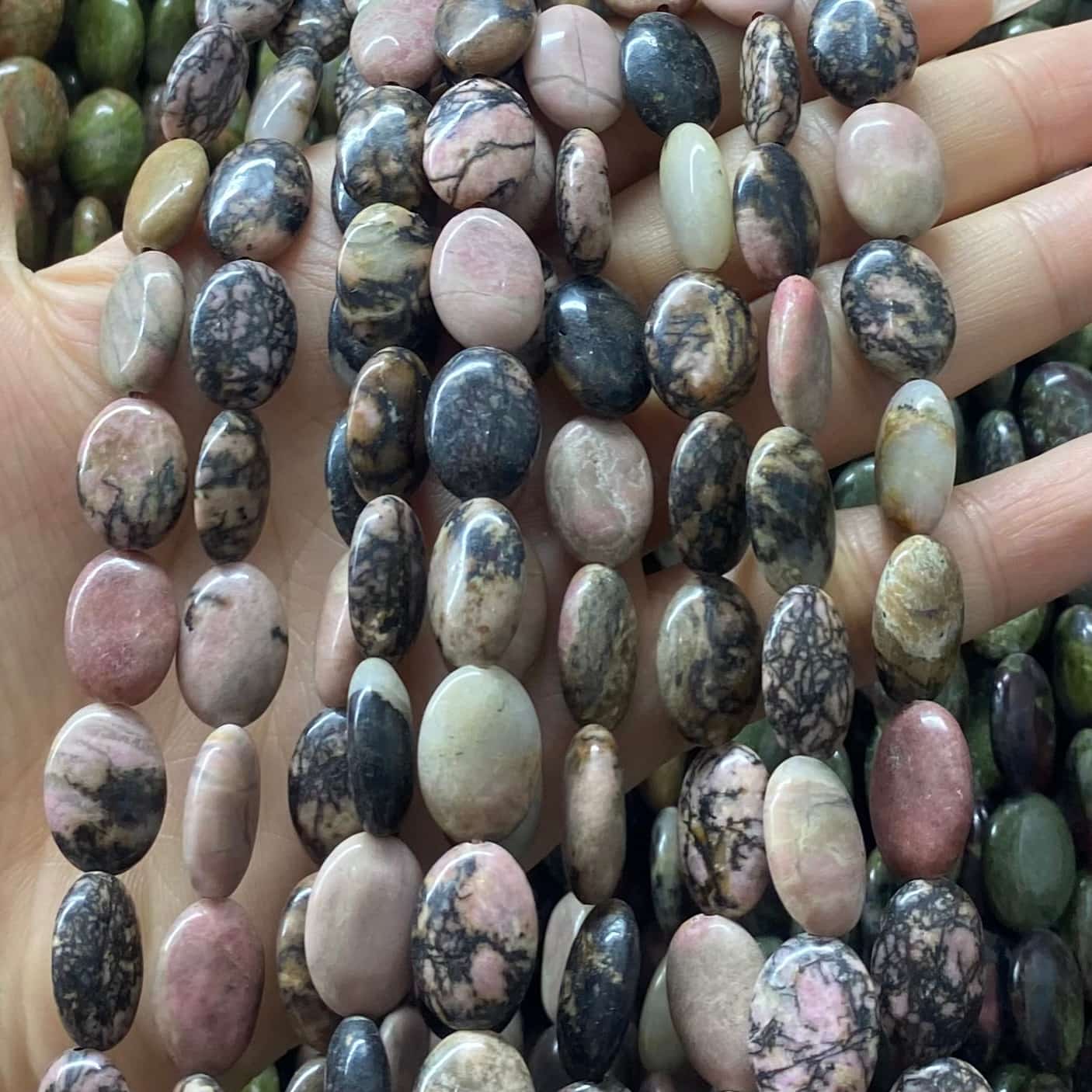 Smooth Flat Oval Beads 10x14mm Quartz/Jasper/Agate/Crystal