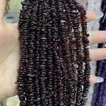 Freeform Chip Garnet Beads