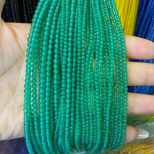 Green Agate Tiny Smooth Round Beads 2mm 3mm 4mm