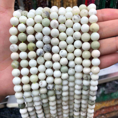 Round Faceted Beads Crystal/Quartz/Jasper/Agate 6mm 8mm 10mm