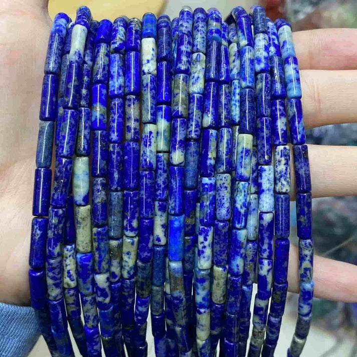 Tube Shape Lapis Beads