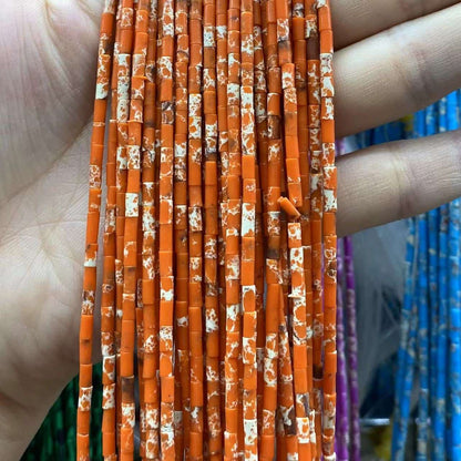 Cylindrical Tube Beads 2x4mm Quartz/Jasper/Agate/Crystal