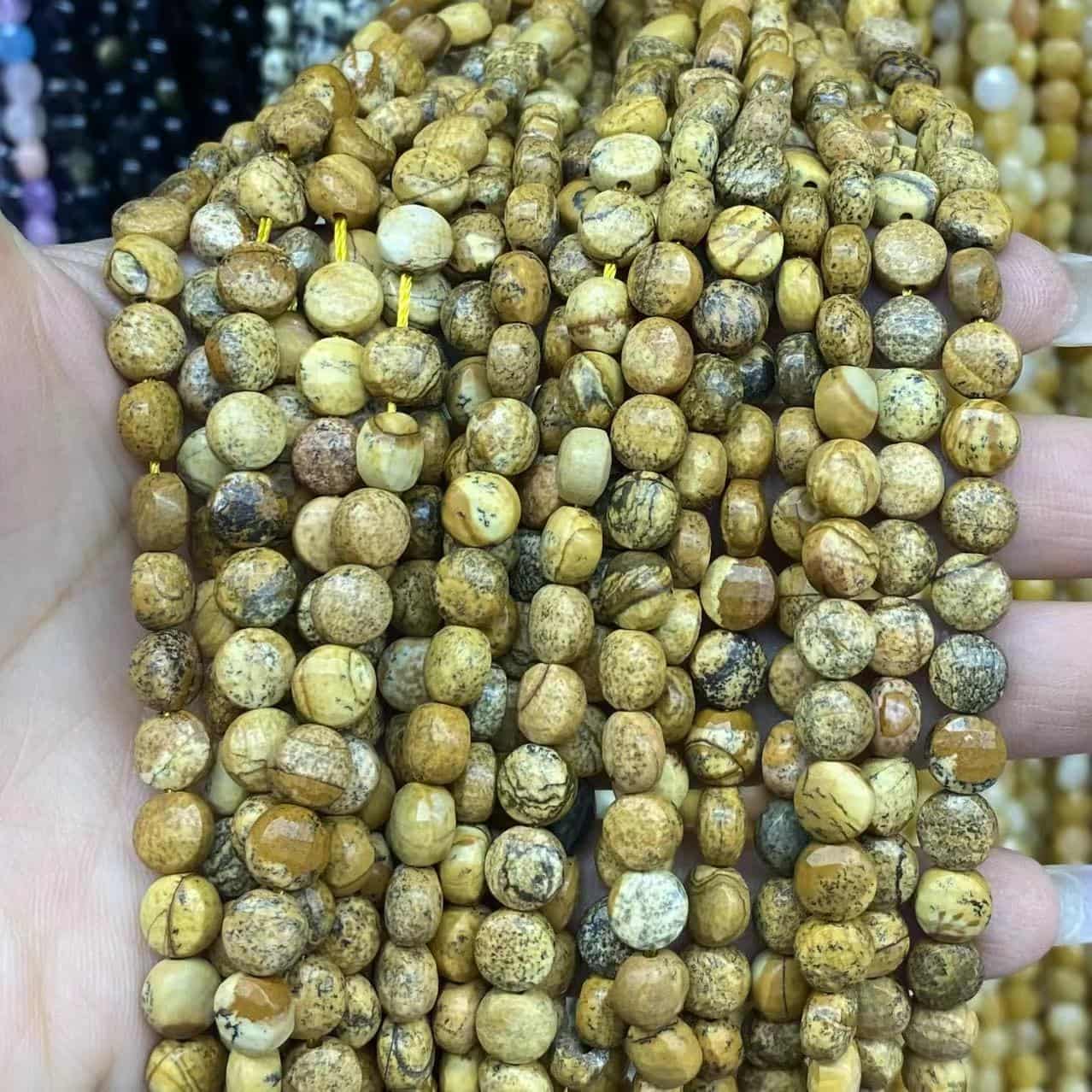 Faceted Cion Beads 6x6mm Quartz/Jasper/Agate/Crystal