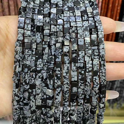 Square Cube Beads 4x4mm Quartz/Jasper/Agate/Crystal