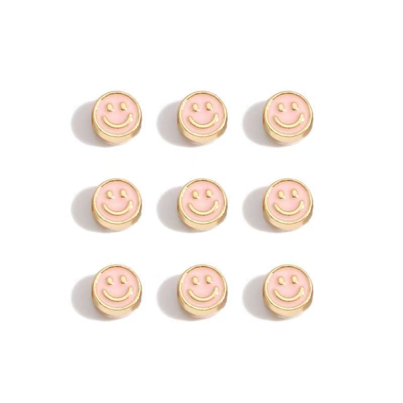 5PCS Colorful Happy Face Jewelry Making Findings Spacer