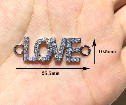 1PCS Brass Cubic Zirconia Vocabulary Slogan Charm