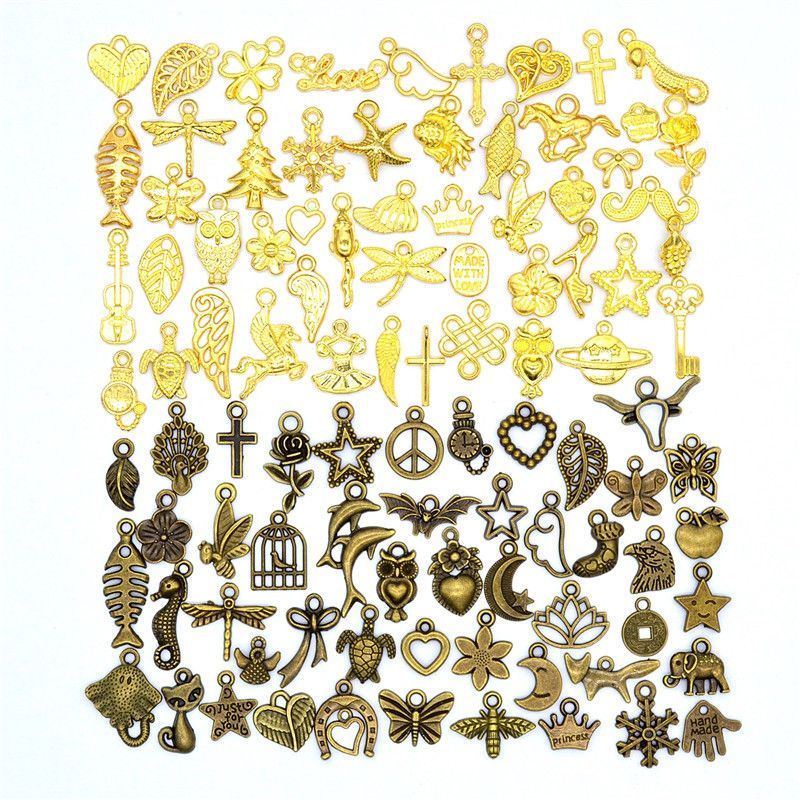100PCS Assorted Prewter Charms for Jewelry Making