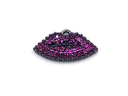 1PCS Brass Cubic Zirconia Lip Pandant