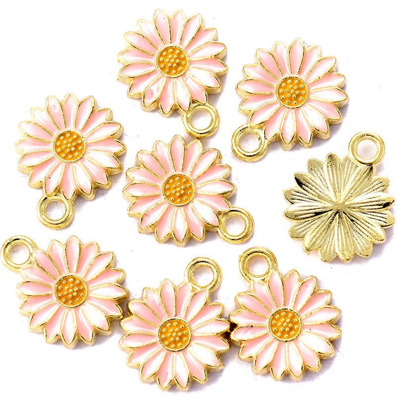 10PCS Colorful Flower Jewelry Making Findings Charm 14x14mm