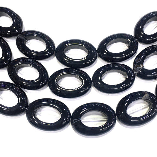 Annulus Black Onyx Beads