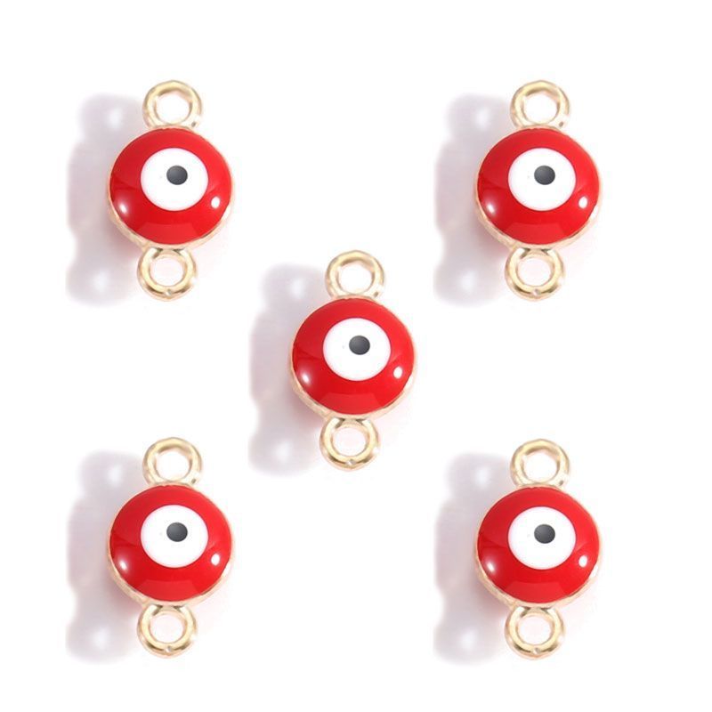5PCS Multi Color Evil Eyes Connector 7x12mm