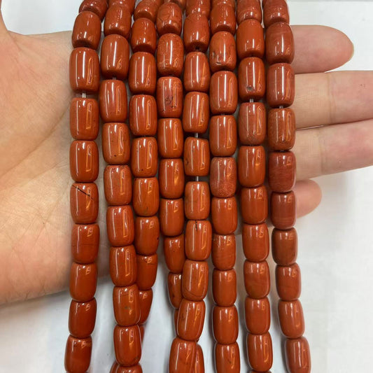 Bucket Shape Red Creek Jasper Beads