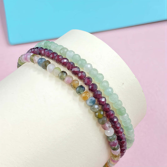 Triple Linked Crystal Bracelet for Focus and Concentration