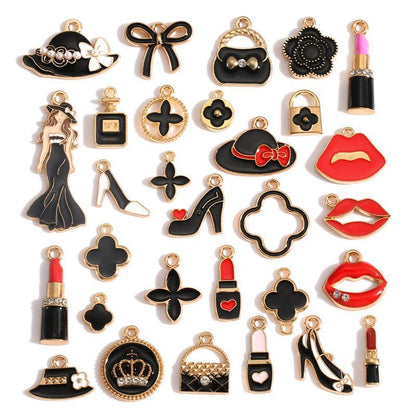 5PCS Chanel Theme Collection Charm For Jewelry Making Findings
