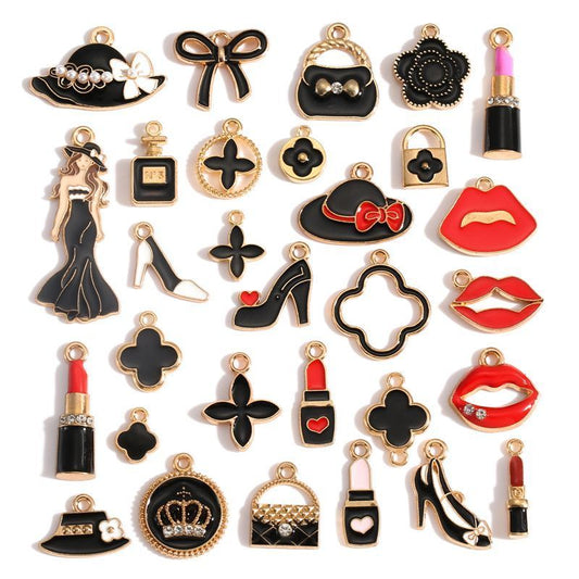 5PCS Chanel Theme Collection Charm For Jewelry Making Findings