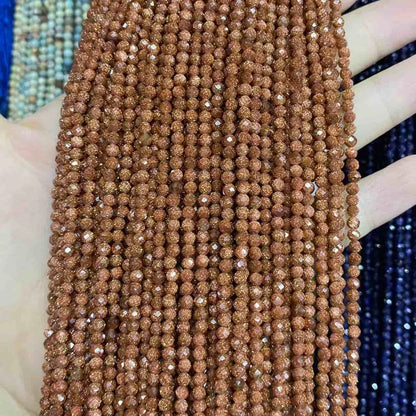 2mm 3mm 4mm Faceted Round Sandstone Beads