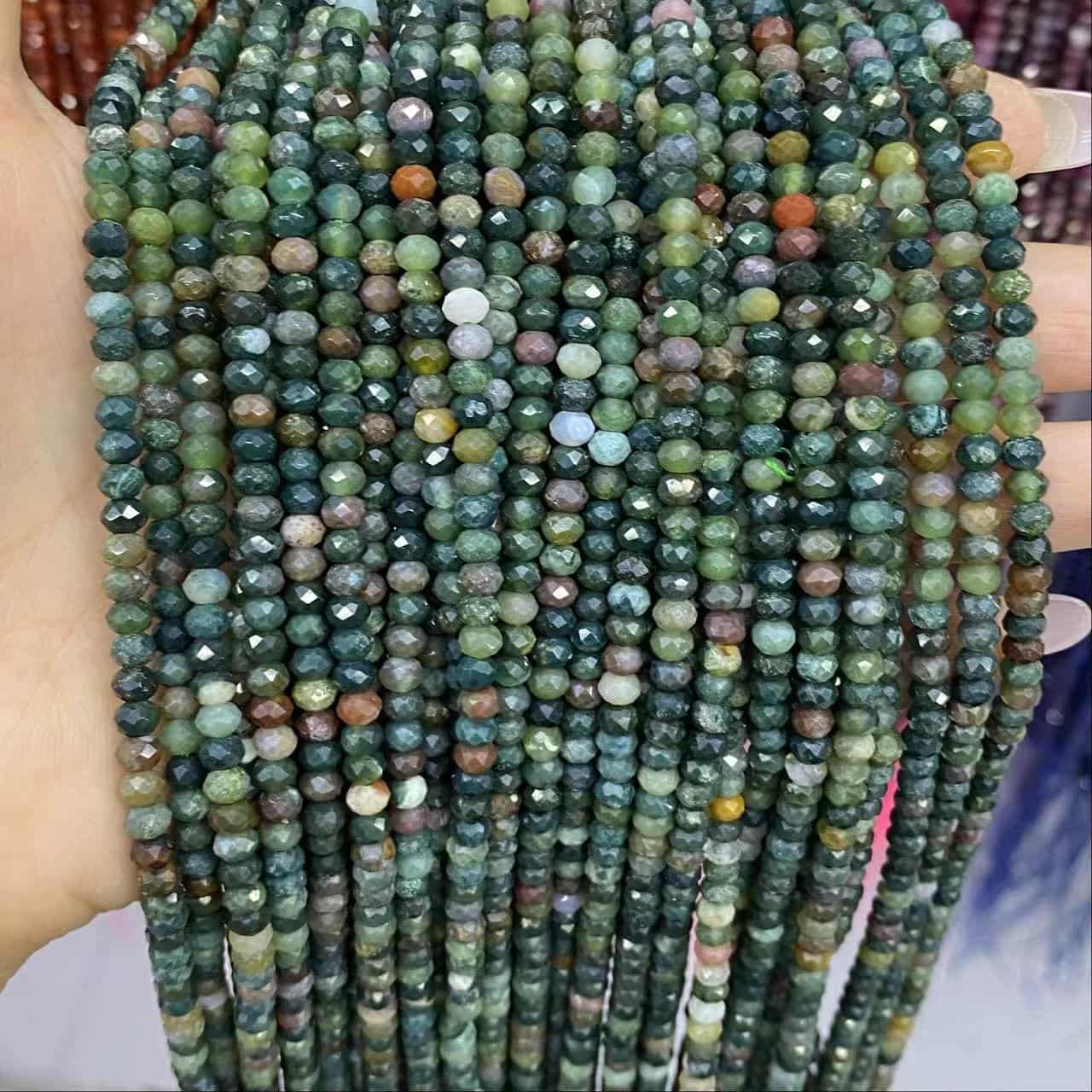 Faceted Rondelle Beads 2x3mm 3x4mm Gemstone/Quartz/Jasper/Agate