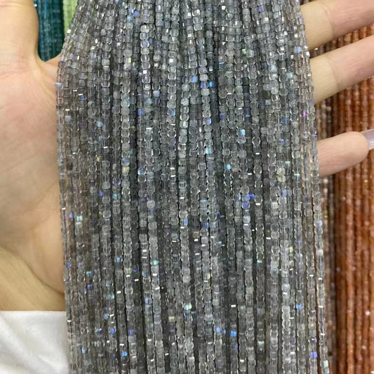 Cube Shape Labradorite Beads