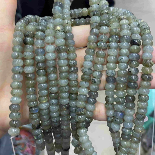 Smooth Rondelle Labradorite Beads