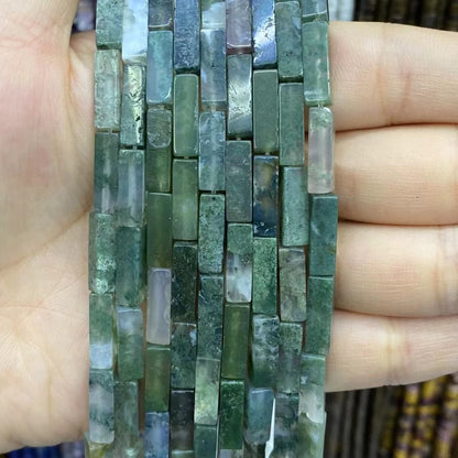 Square Tube Beads 4x13mm Quartz/Jasper/Agate/Crystal