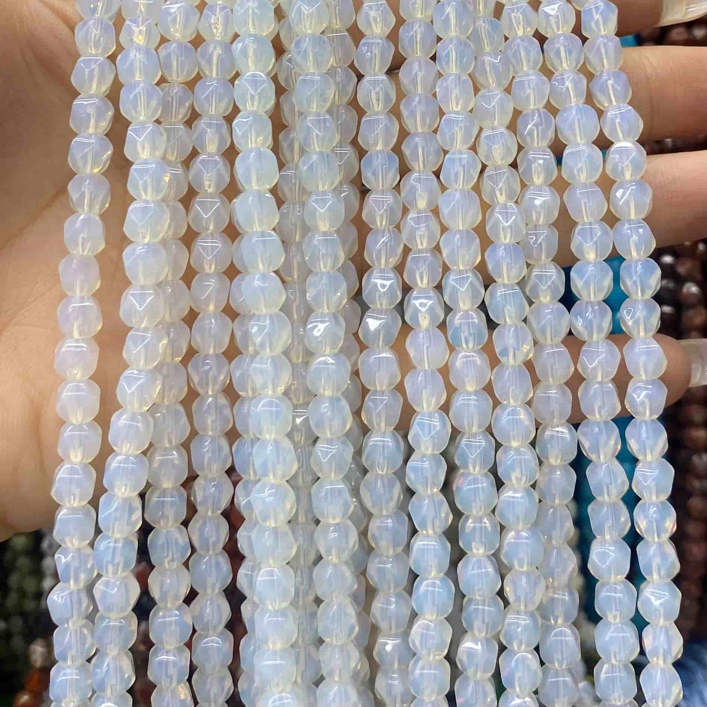 Diamond Faceted Beads 6mm/8mm/10mm Quartz/Jasper/Agate/Crystal