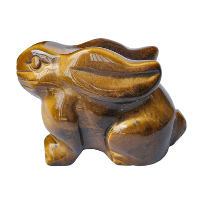 Rabbit Statue Hand Carved Animal Figurine