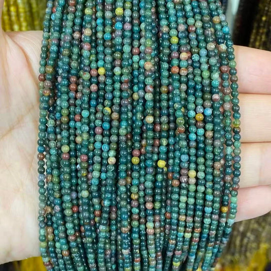 Green Blood Stone Tiny Smooth Round Beads 2mm 3mm 4mm