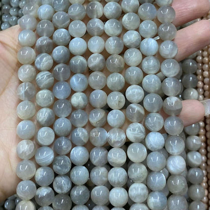 High-Quality Gemstone & Crystal Round Smooth Beads 4mm 6mm 8mm 10mm