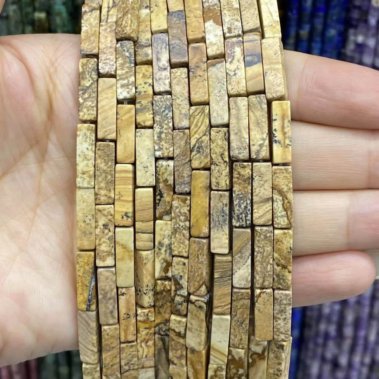 Square Tube Beads 4x13mm Quartz/Jasper/Agate/Crystal