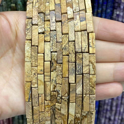 Square Tube Beads 4x13mm Quartz/Jasper/Agate/Crystal