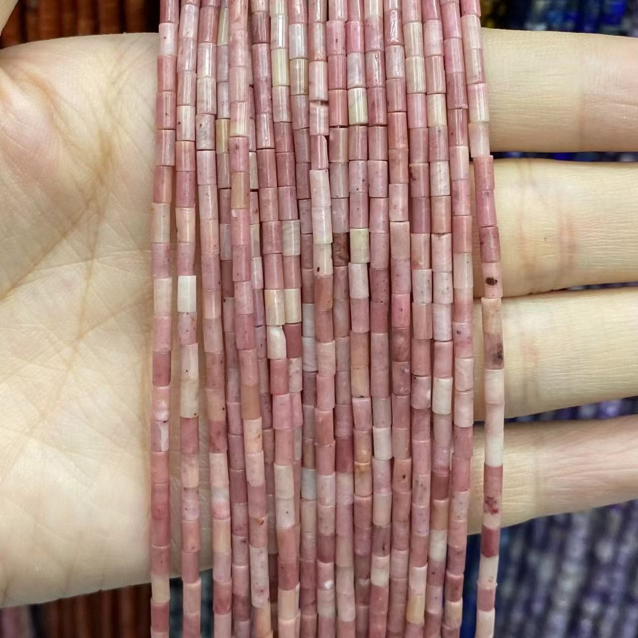 Cylindrical Tube Beads 2x4mm Quartz/Jasper/Agate/Crystal