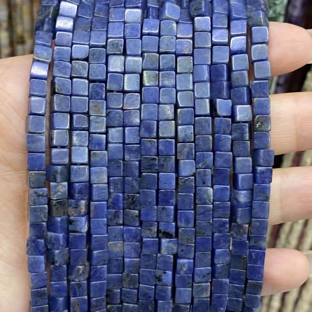 Square Cube Beads 4x4mm Quartz/Jasper/Agate/Crystal