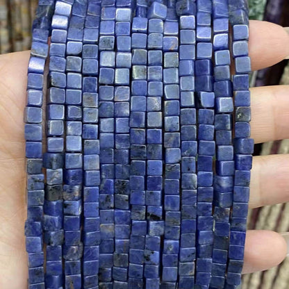 Square Cube Beads 4x4mm Quartz/Jasper/Agate/Crystal